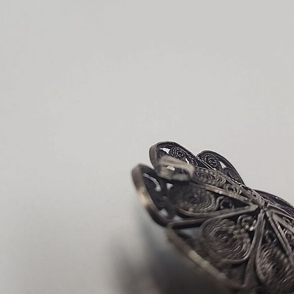 Antique Art Nouveau Intricate Silver Floral Brooch Tested As Silver - Picture 3 of 4
